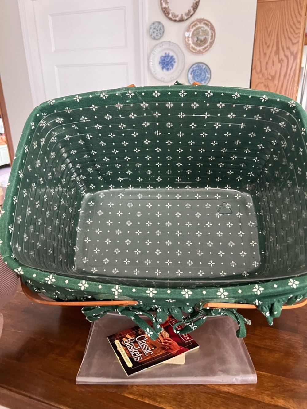 Longaberger, Large Market Basket, Green Heritage Liner, 1996 - Picture 2 of 3
